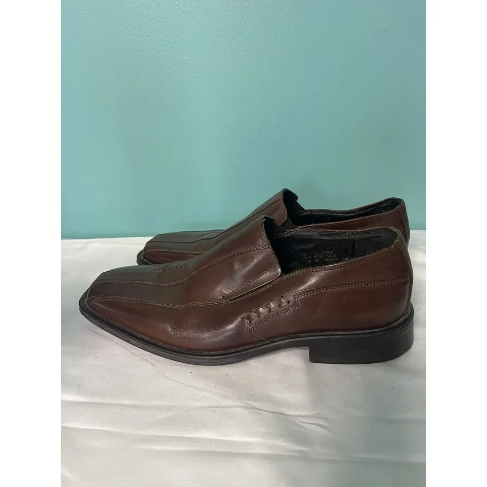 ALFANI men's Italian leather‎ Pablo Brown top rubber sole shoes Size 11. S -317